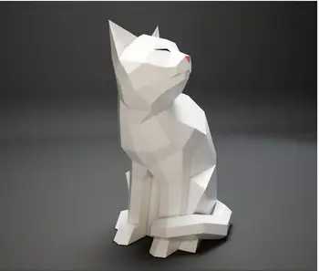 3d Popieriaus Gyvūnais Katė Papercraft Žaislas Namų Dekoro, Sienų Apdaila Galvosūkiai Eductional 