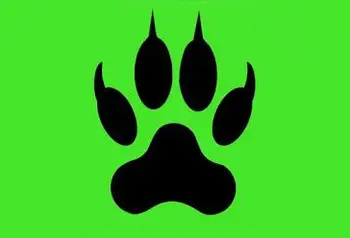 3x5ft wolf paw žalia vėliava su Gyvūnų baneriai