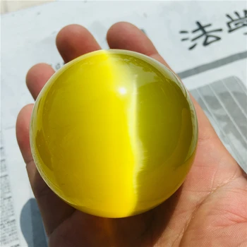 4-10cm, Natūralus geltonasis cat eye krištolo rutulį būrimą energijos akmuo kamuolys fotografijos dekoratyvinis kamuolys