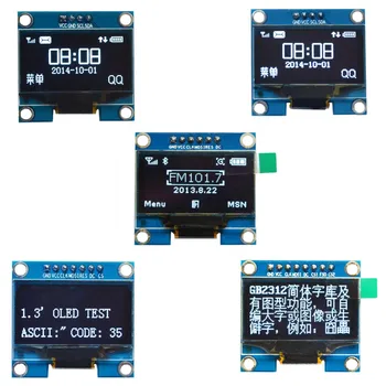 4/6/7/8Pin 1.3 colių OLED ekranas 12864 LCD ekranas, 1.3 colių 12864 ekranas sh1106 SSD1306