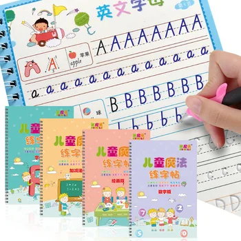4 Knygos Mokymosi Numeriai Anglų Kalba Tapybos Praktika Meno Knygos Kūdikių Copybook Už Kaligrafijos Rašymo Vaikams Anglų Užrašu Žaislas