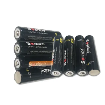 4 vnt/daug Soshine 10440 baterija 3.2 V 280mAh LiFePO4 ląstelių Įkraunamos AAA Baterijos 2X Baterija Jungtys + Baterijos Dėžutė