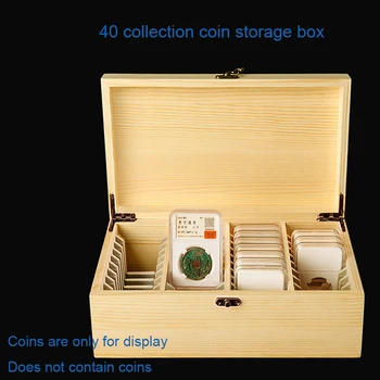 40 Vnt Albumas Monetų Kolekciją Knygų Namų Puošybai Monetų Albumas Turėtojai Penny Pinigų PCGS talpinimo NGC Medinėje Dėžutėje