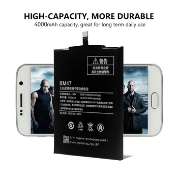 4000mah BM47 Įkraunama Ličio Baterija Xiaomi Redmi 3 3 3 VNT. Hongmi 3 3 3X Pakeitimo Batterie Bateria Akumuliatorius
