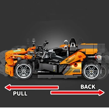 404PCS Auto Miestas Technic lenktyninis automobilis, modelio Kūrimo Bloką Technika Pullback Klasikinis Lenktynininkas Transporto priemonės, Žaislai VAIKAMS berniukas Dovana