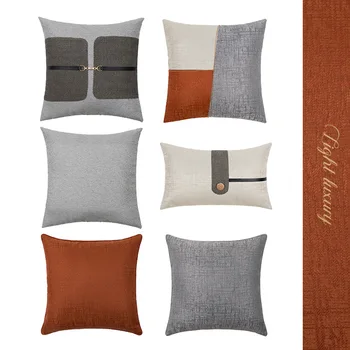 45x45/50x30cm pilka oranžinė spalva blokuoti pagalvėlė padengti metalo sagtis užvalkalas sofa juosmens pagalvę padengti atlošas