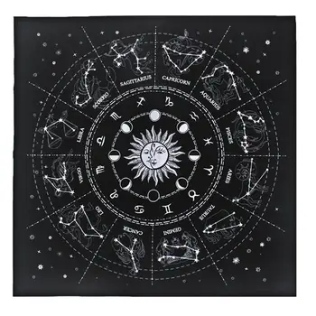49*49cm Flanelė Taro Staltiesė Star Būrimą 12 Žvaigždynų Astrologija
