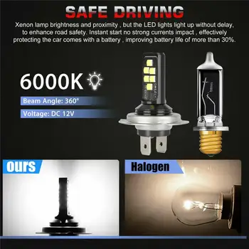 4PCS Automobilių Žibintų Lemputes(LED) AUTOMOBILIŲ H7 H4 Combo LED Žibintų Rinkinį Lemputes Aukštos artimąsias 60W 52000LM 6000K Komplektas