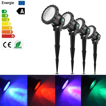 4Pcs IP68 RGB LED Povandeninis Prožektorius Projektoriaus Lempa Neperšlampamas Nuotolinio Valdymo 4 Šviesos Režimai Sodo Kraštovaizdžio