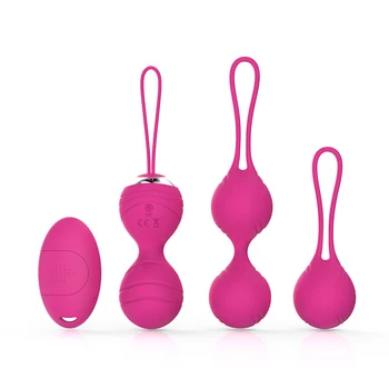 4pcs G Spot Vibratorius Erotiniai sekso žaislas Moterims, 10 Vibracijos režimą Vibruojantys kiaušiniai Kegel Kamuoliai