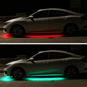 4pcs Led Automobilių Underbody Žibintai App Nuotolinio Valdymo RGB LED Juostelės Underglow Underbody Sistema, Neoninės Šviesos, Auto apšvietimo Reikmenys