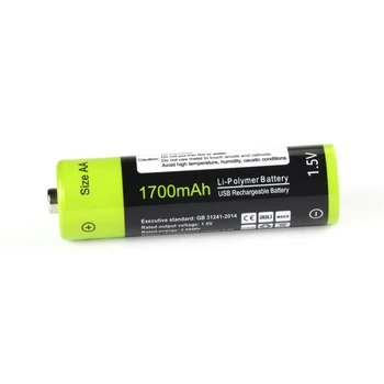 4pcs/daug ZNTER 1,5 V AA 1700mAh įkraunama ličio baterija, USB ličio polimero baterija greitai įkrauti per Mikro USB kabelis
