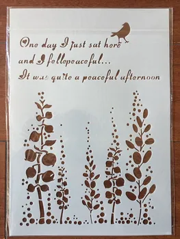 4pcs / set A4 Augalų lapų, gėlių Trafaretai, Dažymas Dažymas Įspaudas užrašų knygelė Albumą Dekoratyvinis Šabloną