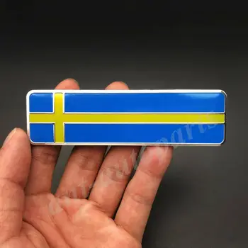 4x Metalo Švedijos Vėliava Automobilio Logotipas Ženklelis Dovana Saab Motociklų Lipdukas Lauktuvės