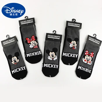 5 Poros Disney Mickey Minnie Moteris Kojinės Dizaineris Raudonos Kojinės Karikatūros Suaugusiųjų Mielas Kojinės Pigūs Daiktai Mados Kojinės