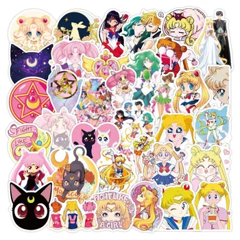 50/100vnt Japonų Anime Lipdukas Sailor Moon animacinių filmų FAIRY TAIL lipdukai Seksuali Mergina dribsnių Šaldytuvą automobilinį puodelį kompiuterio apdailai