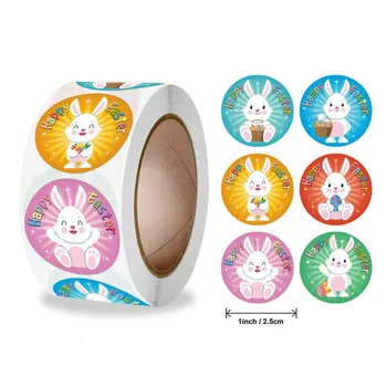 500 vnt. Naujų roll mielas triušis Velykų kiaušinių temą lipdukas atostogų dovanų dekoravimo lipduką
