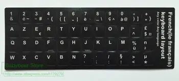 500pcs/daug prancūzų Klaviatūros Lipdukas Franch AZERTY nešiojamas darbalaukio klaviatūros Lipdukai 11.6 13.3 12 14 15.4 17.3 colio klaviatūra