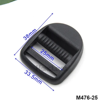 50pcs/1 grupė colių 25mm juodo plastiko reguliuojamas sklendėmis Tri Tūptinės slankiklį sagtys kuprinė austiniai diržai, dirželiai HLD/M476-25