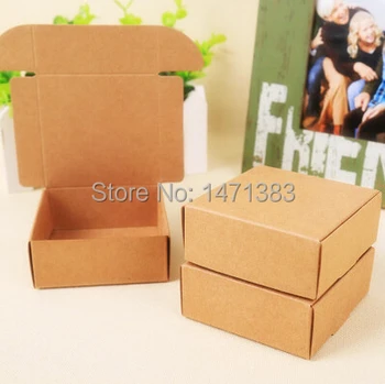 50pcs Mažas Kraft popieriaus, dovanų pakavimo dėžutės,kraft kartono rankų darbo muilas saldainių dėžutė,asmeninį amatų popieriaus dovanų dėžutėje