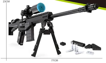 527Pcs Karinės SWAT Policijos Snaiperio Šautuvas M107 Ginklą, Ginklas 1:1 Modelis Blokai Nustatyti Ginklus Brinquedos Rinkinys Vaikams mokomieji Žaislai