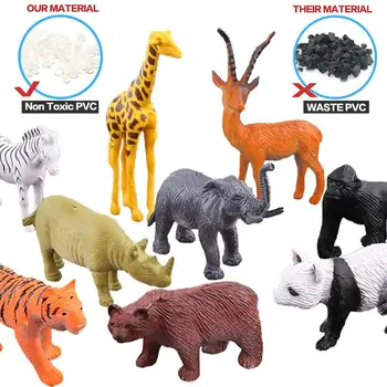 53pcs/set Mini Džiunglių Gyvūnų Žaislų Rinkinys Dinozaurų Gyvūnijos Modelis ūkinių Gyvūnų modelį, Vaikai Įspūdį Ankstyvojo Ugdymo Dovana Žaislai