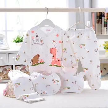 5VNT baby girl drabužius nuo 0-3M Pavasario vasaros spausdinti animaciją naujagimių drabužiai dovanų rinkinys medvilnės berniuko drabužiai, kūdikių apranga