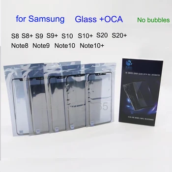 5vnt 2in 1 LCD Priekinis Stiklas su OCA Plėvelės Klijai Ne burbuliukai, Samsung Galaxy S10 S8 S9 Plus Pastaba 8 9 Ekranas LCD Touch Panel