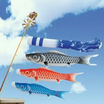 5vnt 55cm Japonijos Karpis Koinobori Windsock Banner Vėliavos Žuvų Aitvaras Vėjo Streamer Šventė Apdaila -- 5 Spalvų RINKINYS