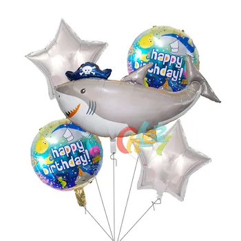 5vnt Didelis Ryklys Balionai delfinų Atogrąžų Žuvų, aštuonkojų, Jūros Gyvūnų Gimtadienio apdailos Vaikams, žaislai, Helio Globos baby shower