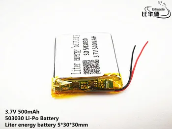 5vnt Litro energijos baterija Gera Qulity 3.7 V,500mAH,503030 Polimeras ličio jonų / Li-ion baterija ŽAISLŲ,CENTRINIS BANKAS,GPS,mp3,mp4