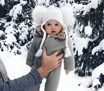 6 mėnesių-3 metų Kūdikių Žiemos Earmuffs Šiltas Žiemos Skrybėlę Megzti Pompom Pliušinis Medvilnės Baby Šiltą Kepurę Mielas Mergaitės Berniukai Žiemos Skrybėlę