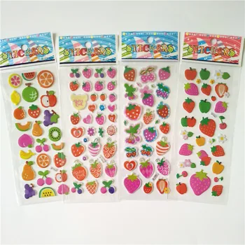 60 lapų 3D Daržovių ir Vaisių Stiliaus Šypsenėlių Burbulas Lipdukai Klasikinis Žaislai užrašų knygelė vaikams Dovanų Atlygį lipdukas mergaitėms