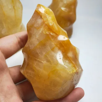 600g Mineralinių kristalų liepsna gamtos auksinis kvarcas fakelas akmens kristalų forma gydymo Reiki namų dekoro
