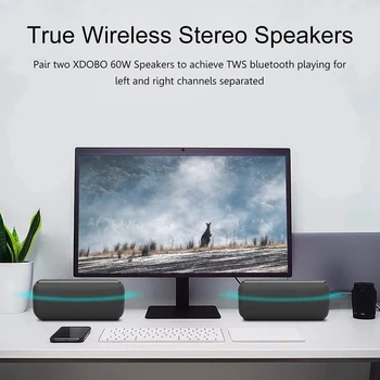 60W XDOBO X8 žemų dažnių garsiakalbis Wireless Portable Bluetooth Speaker Bosinė Kolonėlė TWS Stereo Muzikos Centras Garsiakalbis Didelės Galios Soundbar