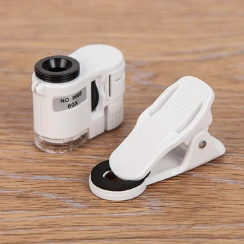 60X Mini didinamasis stiklas Nešiojamų Daugiafunkcį Universalus gnybtas Tipas Mikroskopas su LED Šviesos ir UV Padirbtų Detektoriaus Kameros