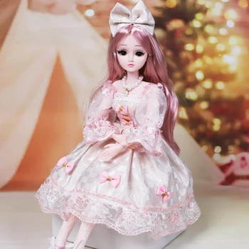 60cm 20 Kilnojamojo Sąnarių Baltos Odos Bjd Lėlės Princesė Dress Mergaitė Žaislai 3D Akis, Rūbai Batai Aksesuarai BJD Doll, Žaislų Mergaitėms