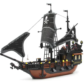 652Pcs Piratai Karibų Black Pearl Vaiduoklių Laivo Didelių Modelių Kūrimo Blokų Rinkinius Piratų 