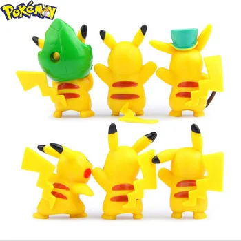 6PCS Nustatyti Naujas Pokemon Pikachu Eilės Stočių Puošybos Kapsulė Kolekcijos Lėlės Veiksmų Žaislas Duomenys Modelis Žaislai Vaikams Vaikams