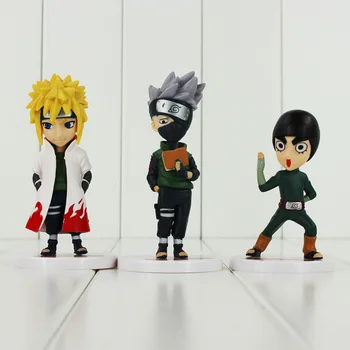 6Pcs/Set Aukštos kokybės Anime Naruto Veiksmų Skaičius, Uzumaki Naruto Kakashi Gaara Rock Lee Minato Neji PVC Pav Žaislai