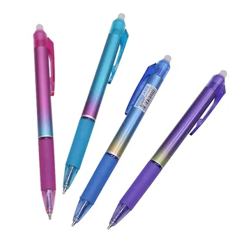 6pcs Kūrybos Push-tipo Trinamos tušinukas Parašas rašiklis, 4 spalvos Atsitiktinės mix Office Studentų Verslo Rašyti raštinės reikmenys