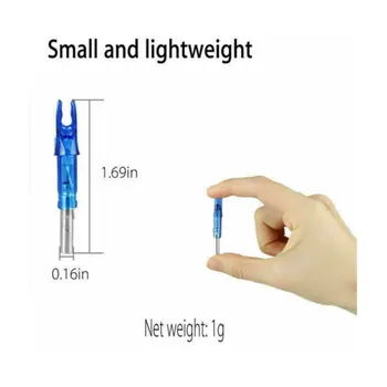 6pcsHunting LED Žėrintis Rodyklių Nocks Arbaletas Junginys & Lošti Lankas ID6.2mm LED Apšviesta Šaudymas Rodyklę Nock