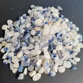7-9mm Gamtos Mėlyna Rutilated Žvyro Chip Energijos kvarco kristalo Akmens, Žuvų Bakas Bonsai Decora
