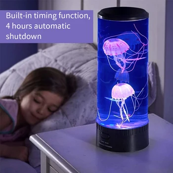 7 LED Spalva Keičiasi Medūzos Lempos Akvariumas Naktiniai Apdailos Naktį Šviesos Kūrybos Universalus Naktį Lempa su Laiko Funkcija