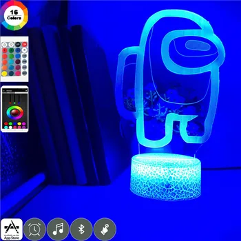 7 Spalvų Kaita LED Žaidimas Tarp Mūsų 3D naktinė lempa Regėjimo Iliuzija Veiksmų Skaičius, Žaislai Naujovė Šviesos Kalėdų Dovanų Stalo Lempa