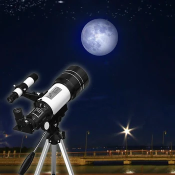 70mm Lentelė Astronominis Teleskopas 150X Pradedantiesiems Monokuliariniai Mėnulio stebėjimo Teleskopas su Trikoju Vaiko Gimtadienio Dovana Teleskopas