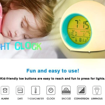 7Colors Pakeisti Naktį Žėrintis Skaitmeninis Laikrodis-Žadintuvas Gamtos Garsų nixie lentelė žiūrėti elektroninis stalinis laikrodis vaikams žadintuvas