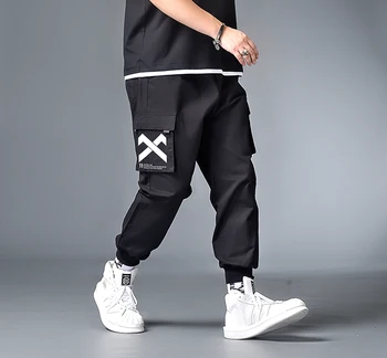 7XL 6XL 5XL XXXXL Plius Dydis Multi-Pocket Krovinių Kelnės Vyrams Harajuku Hip-Hop Streetwear Poilsiu Vyras Elastinga Juosmens Sweatpants