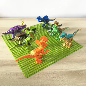 8 Dinozaurai Blokai 32*32 Taškus pagrindinės Plokštės Vaikams mokomieji Žaislai Juguetes Dovana Juros periodo Parkas Pasaulyje Dinozauro Dino Berniukų Vaikams