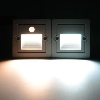 86-tipo LED lauko vandens įrodymas PIR Judesio Jutiklis žemės lempos žingsnis šviesa koridoriaus aliuminio Žmogaus Kūno Indukcijos laiptai lempos